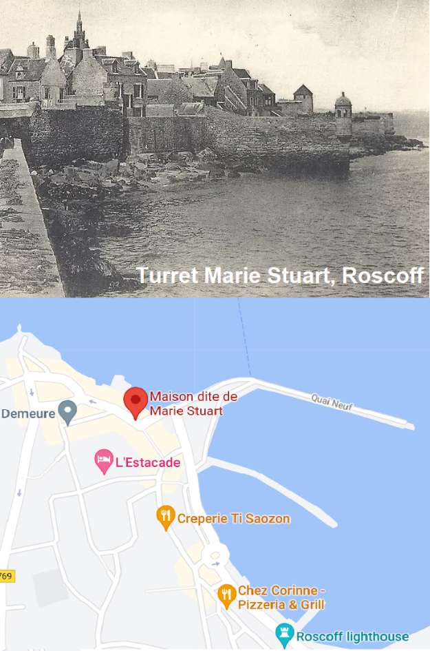 Figure 16 – The fortified city of Roscoff on the north-west coast of Brittany was the port of arrival of Prince Charles Stuart in October 1746 after he was rescued from Scotland.